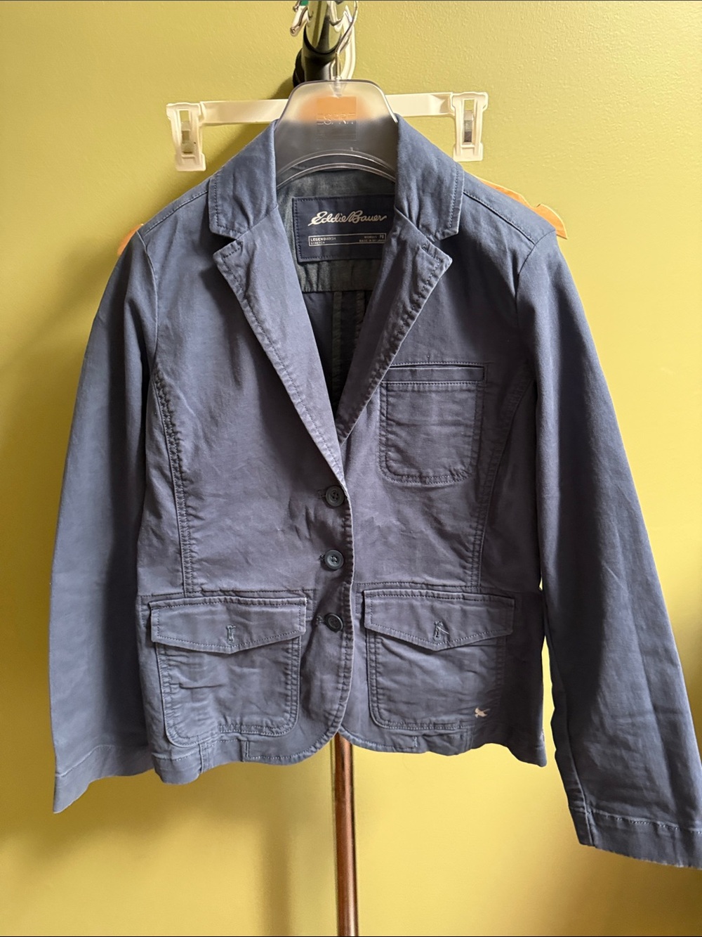 Eddie Bauer Navy Cotton-Blend Casual Blazer